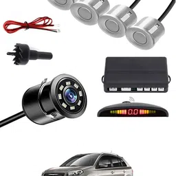 zplus Car Parking Sensors - Set of 4 with Reverse Parking Camera (Silver)-165 Safety of Passengers/Car One Alarm Kit-2074 Parking Sensor-picture-22