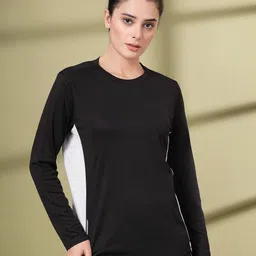 chkokko Women Solid Round Neck Polyester Black T-Shirt-picture-15