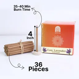 devayam BambooLess Dhoop Stick, Charcoal-Free, LowSmoke for Puja, Meditation, Burn:35min Lavender Dhoop image 2