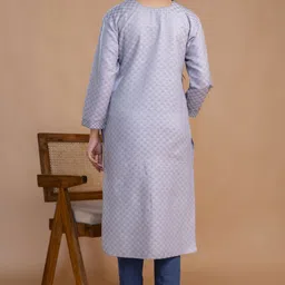 tibra attire Women Woven Design Cotton Blend Straight Kurta image 2