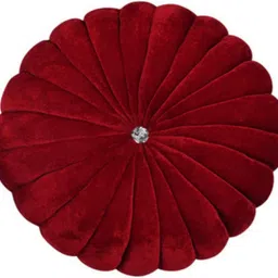 vishal trader Microfibre Cushion Pack of 1 Solid round smoking velvet diamond cushion-picture-12