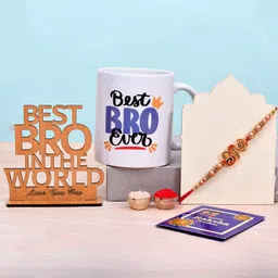 Thread Best Rakhi for Brother gift - 141-RAK-B.BRO-BBE-MUG-BBITWMF-3N Mauli Thread Rakhi, Mug, Showpiece, Chawal Roli Pack, Greeting CardSet-image-50