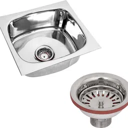 renvox Kitchen Sink 18X16X9 Inches Glossy Finish Stainless Steel Sink Premium Range || Kitchen Accessories || Kitchen Sink Stainless Steel || Bathroom Accessories Single Bowl With SS Coupling Vessel Sink-picture-22
