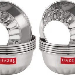 hazel Stainless Steel Dessert Bowl Serving Bowl Wati Dessert Vati Katori, 220 ML Each image 1