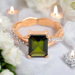 shree shyam jewells Silver Cubic Zirconia Rhodium Plated Ring image 1