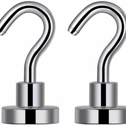 safemyles Heavy Duty Neodymium Magnetic Hooks for Multi-Purpose Hanging(Cruise, Grill, Towel, Keys, Masks, Indoor Hanging, Home, Kitchen, Workplace, Office, School and Garage etc.) - Pack of 2 Swivel Hook 2 image 1
