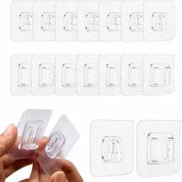 retailecom Plastic Self Adhesive (Male/Female) Magic Sticker Wall Hooks Transparent Hook 10-picture-17