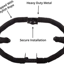 star shine Leg Guard Rope , Extra Long 28 Meters Long & Heavy Leg Guard Rope Black For Royal Enfield Bullet and all Other Bikes Bike Crash Guard Rope image 2