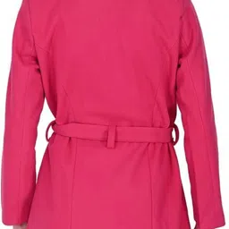 sky fly Tweed Solid Coat For Women image 2