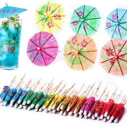 tiptop decoration Paper Folding Umbrella Tropical Hawaiian Topper Toothpicks (Pack of 10, Multi)-picture-27