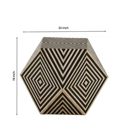 casagold Bone Bone Inlay End Table In Black Colour image 2