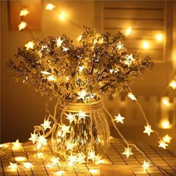 blingon 16 LEDs 3.71 m Yellow, White Steady Star Rice Lights image 1