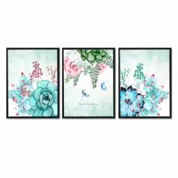 art street Garfunkel Multicolour Canvas Framed Floral Art Print Set of 3 image 2