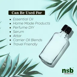 nsb herbals Clear Glass Bottle + Euro Dropper for DIY Perfume, Serum, Oils, Multipurpose Use 50 ml Bottle image 5