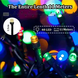 fizzytech 40 LEDs 11 m Multicolor Color Changing String Rice Lights image 2
