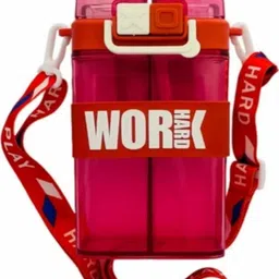 makfy Dual Chamber Water Bottle | Double Drink Cup with Straw Cover and Direct Drink 520 ml Water Bottle-picture-12