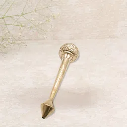 dokchan Pure Brass Hanuman ji ki Gada | Brass Hanuman Gada Idol (Weight : 45gm) Decorative Showpiece - 18.5 cm image 2