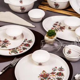 servewell Pack of 31 Melamin Dinner Set Arch - Phulkari Dinner Set-picture-19