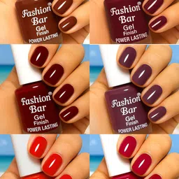 fashion bar Quick Dry Power Lasting six nail polish shades collection Set No.DF50 Multicolor image 1