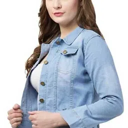 pwti Women Solid Denim Jacket image 3