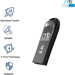 MOREBYTE 4gb 2.0 USB Pen Drive/Flash Drive with Metal Body External Storage Device 4 GB Pen Drive Compatible with Laptop, Tablet, Desktop Computer, Audio Player USB 2.0 Metal Case image 4