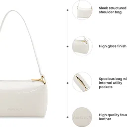 fastrack White Women Sling Bag Patent Finish image 3