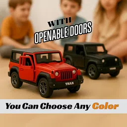 nithya DieCast Metal Pull-Back Action Openable Doors 4x4 Thar/Jeep Premium Car image 4