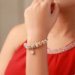 yellow chimes Crystal Crystal Brass Charm Bracelet image 3