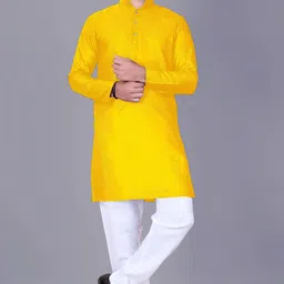 capitalking Men Cotton Blend Kurta Pant Set-picture-25