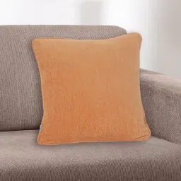maspar Orange Solid Cotton 12 x 12 Inches Cushion Cover-picture-17