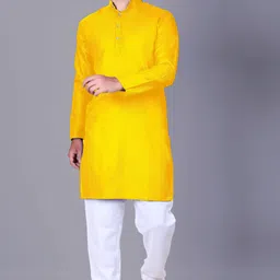 capitalking Men Cotton Blend Kurta Pant Set image 3