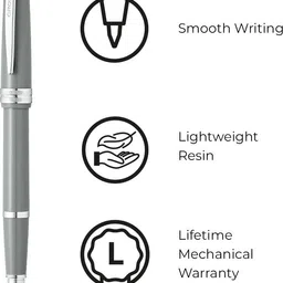 Cross Bailey Light Polished Gray Resin Rollerball Pen Roller Ball Pen image 5