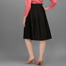 kinjo Women Solid Flared Black Skirt image 3