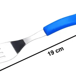 heart home 6 Piece Stainless Steel Dinner Table Fork Set (Blue)-25_F_HHOME15633 Stainless Steel Serving Fork, Salad Fork, Dinner Fork, Fruit Fork, Baby Fork Set image 2