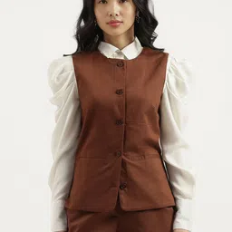 united colors of benetton Solid Women Waistcoat-picture-12