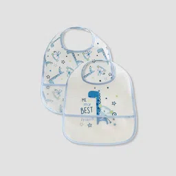 juniors by babyshop Dinosaur Print Bib with Snap Button Closure - Set of 2-picture-24