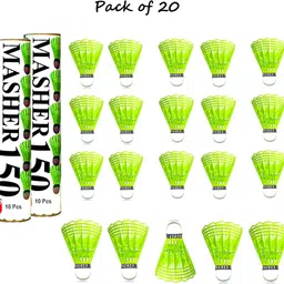 payal creation Masher 150 Badminton Shuttlecock {pack of 20} Feather Shuttle- Green-picture-15