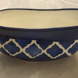 your local store Blue Color Ceramic Raita Sambhar Daal Sabji Serving Bowl Tray Set Of 1 - 350 Ml Tray-picture-18