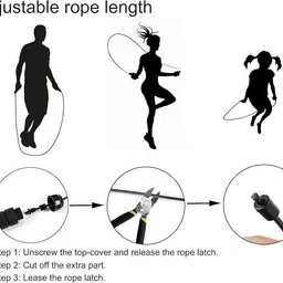 fitness scout Adjustable Steel Jump Rope Workout with Foam Handles for Fitness, Home Exercise Ball Bearing Skipping Rope image 4
