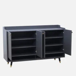 crystal furnitech Luxora 4 Door Shoe cabinet In Dark Grey Color image 3