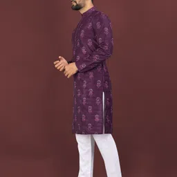 krm Men Embroidered Viscose Rayon Straight Kurta image 3