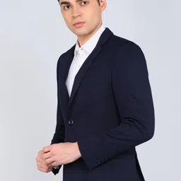 peter england Men Checkered Tuxedo Style Formal Blazer image 2