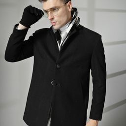 chkokko Tweed Solid Coat For Men-picture-10
