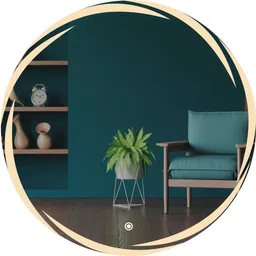 sunsyze Elegant Oval Mirror with Illuminated Border 24X24 INCH Bathroom Mirror image 4