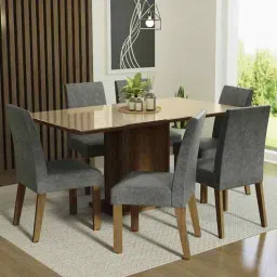 madesa Cascada 6 Seater Dining Set In Brown & Beige Finish-picture-19