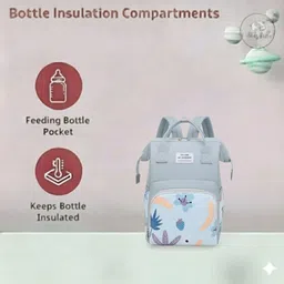 baby holic Baby Diaper Bag for Mothers | Black Maternity Backpack with Teddy Design TRAVELLING DIAPER BAG image 2