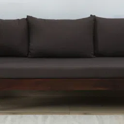 woodsworth from pepperfry Orting Sheesham Wood 3 Seater Sofa In Provincial Teak Finish image 1