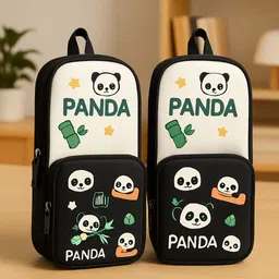 happy shopping store Storage space with smooth, long-lasting zippers that make it easy to carry pens, friendly design makes it suitable for school, tuition, home study Art Artificial Leather Pencil Boxes image 1