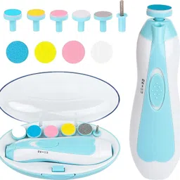 shoprix Nail Cutter Clippers Kit File for Kids Safe Electric Baby Trimmer Blue image 1