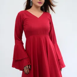 diyaz Women Maxi Maroon Full Length Dress image 4